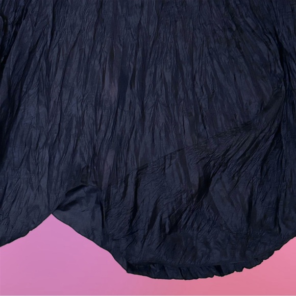 Ray London Elegant Fairy Dark Blue Navy Crinkled Maxi Skirt w/ Petal Hem - Picture 13 of 16